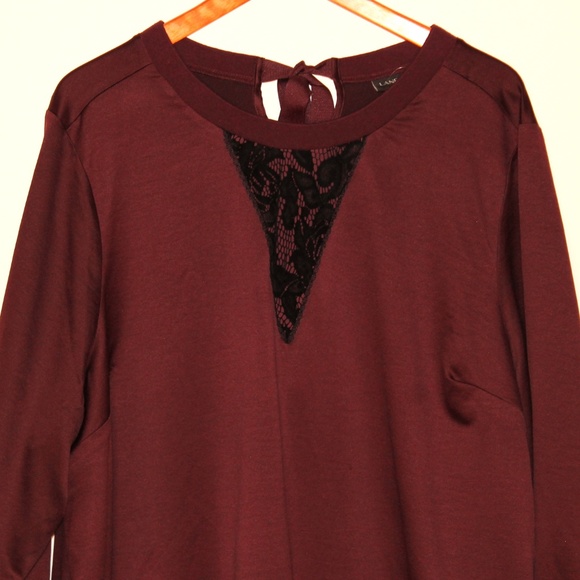 NWT Lane Bryant Burgundy Blouse Plus 26 28 - Picture 2 of 4